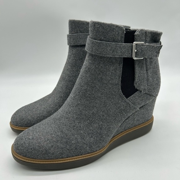 Dr. Scholl’s Jacinda Gray Wedge Ankle Booties Size 8.5 Sustainable Comfort | NIB - Picture 4 of 12